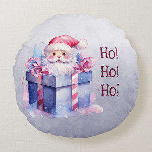 Jultomten i en gåva! Ho! Ho! Rund Kudde