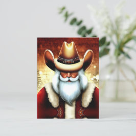 Jultomten i en Western Hat-jul Vykort