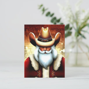 Jultomten i en Western Hat-jul Vykort