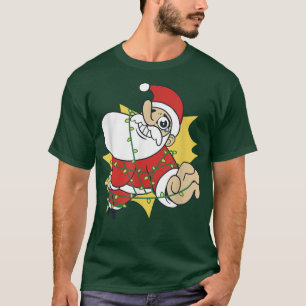 Jultomten i fairy ljus lustig Jultomten Chri T Shirt