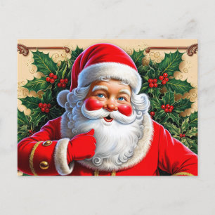 Jultomten i färgad årshelg helg vykort