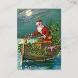 Jultomten i fartyg visitkort