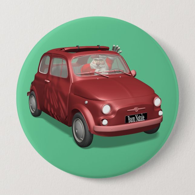 Jultomten i Fiat 500 Knapp (Framsida)