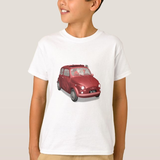 Jultomten i Fiat 500 Tee (Framsida)