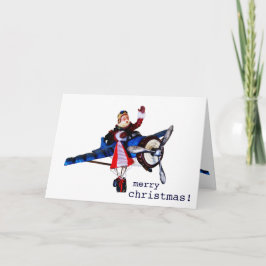 JULTOMTEN i FLYGPLAN Helgkort