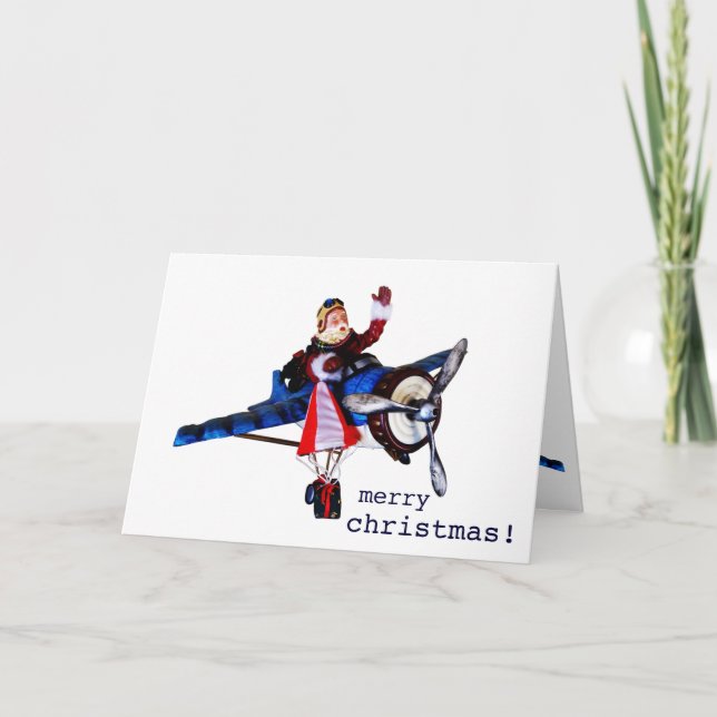 JULTOMTEN i FLYGPLAN Helgkort (Framsida)