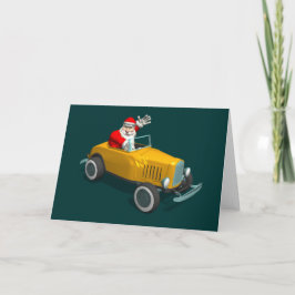 Jultomten i Gult Hot rod Helgkort
