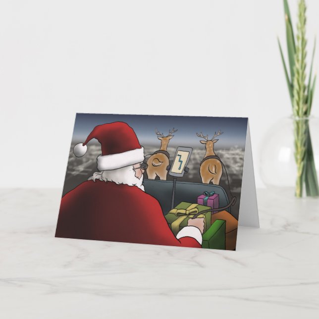 Jultomten i Helgdag med GPS Karta Kort (Framsida)