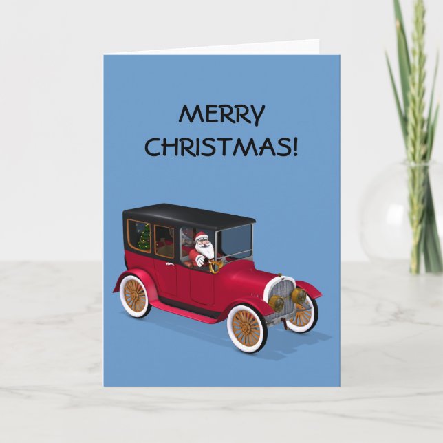 JULTOMTEN i HOT ROD Helgkort (Framsida)