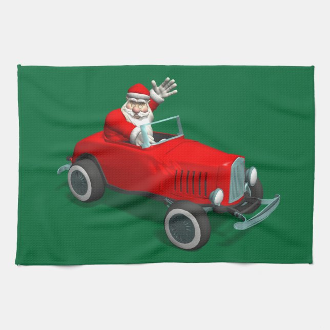 JULTOMTEN i HOT ROD Kökshandduk (Horisontell)