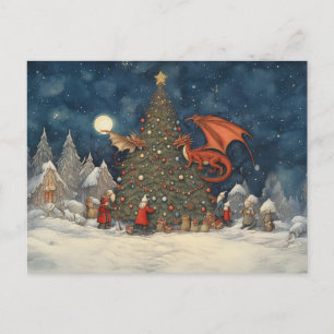 Jultomten i Kväll och drakerna Helg Vykort