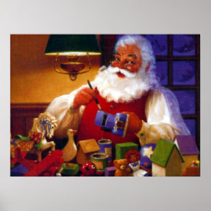 jultomten i Leksak Shop-utskrift Poster