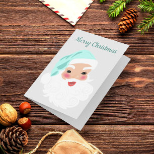 Jultomten i Mint Hat Vintage jul Helgkort