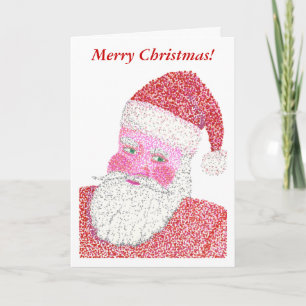 Jultomten i Pointillism God jul-kort Helgkort