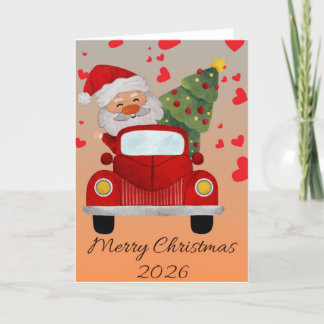 "Jultomten i Red Car-julkort 2025 Helgkort