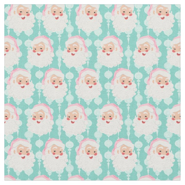 Jultomten i Rosa Hat Vintage jul Tyg (Närbild)