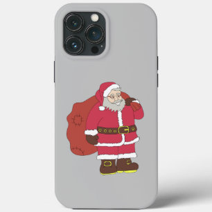 Jultomten i rött med presentpåse och ögonglas