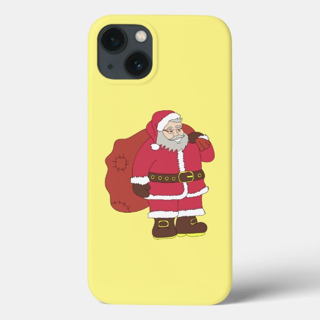 Jultomten i rött med presentpåse och ögonglas (Baksida)