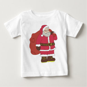 Jultomten i rött med presentpåse och ögonglasögon t shirt