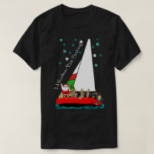 Jultomten i segelbåt