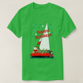 Jultomten i segelbåt t shirt