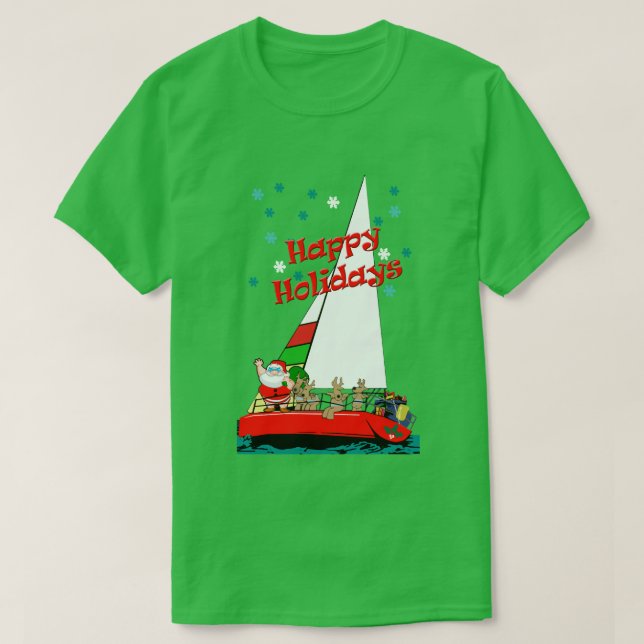 Jultomten i segelbåt t shirt (Design framsida)