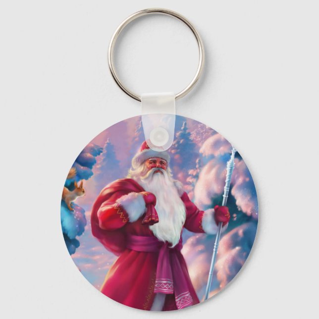 Jultomten i skog nyckelring (Framsida)