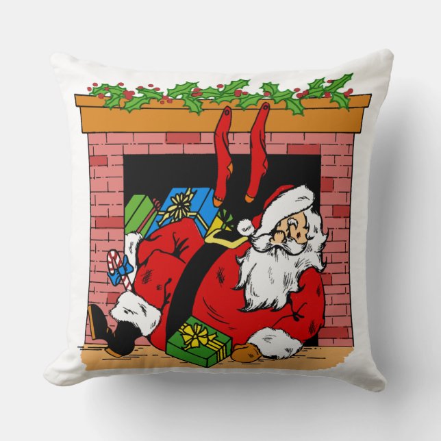 JULTOMTEN i SKORSTEN Kudde (Framsida)