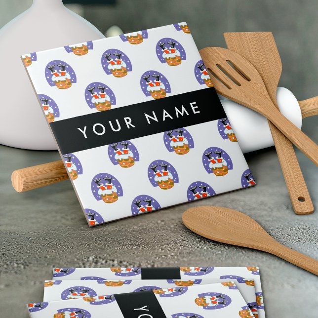 Jultomten i Skorsten, Snö, jul, nyår Kakelplatta (Skapare uppladdad)