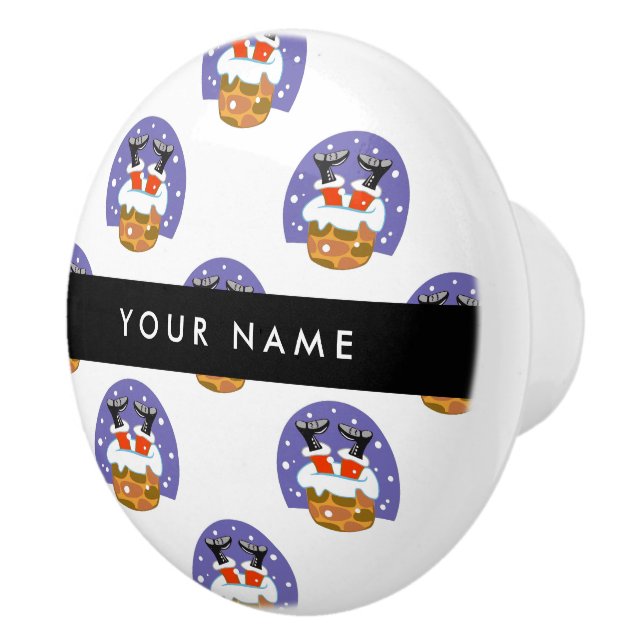 Jultomten i Skorsten, Snö, jul, nyår Knopp (Höger)