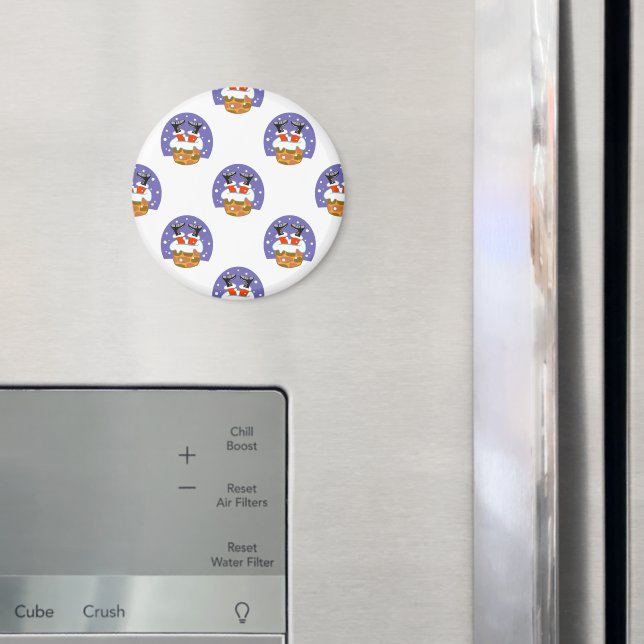Jultomten i Skorsten, Snö, jul, nyår Magnet (In Situ (Fridge))
