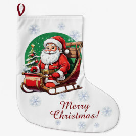 Jultomten i Sleighs Stocking Stor Julstrumpa