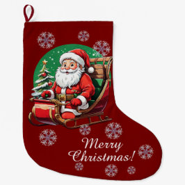 Jultomten i Sleighs Stocking Stor Julstrumpa