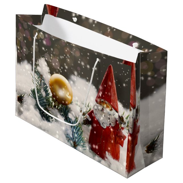 Jultomten i Snö (Framsidan Vinklad)