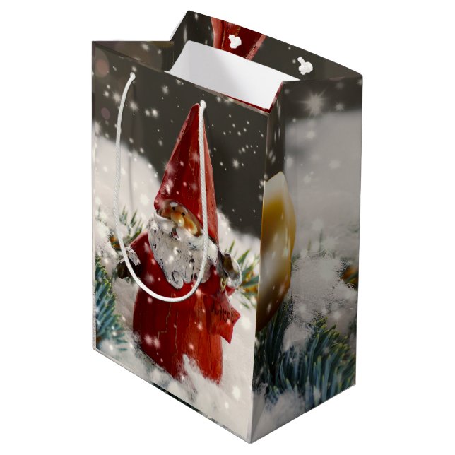 Jultomten i Snö (Baksidan Vinklad)