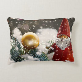 Jultomten i Snö Prydnadskudde