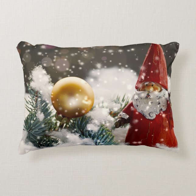 Jultomten i Snö Prydnadskudde (Framsidan)