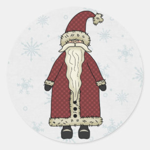 JULTOMTEN i SNÖ Runt Klistermärke