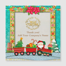 Jultomten i Tåg med gåvor och Julgran