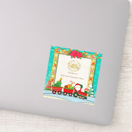 Jultomten i Tåg med gåvor och Julgran Klistermärken