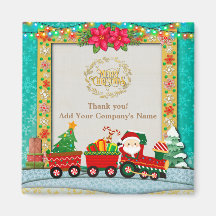 Jultomten i Tåg med gåvor och Julgran