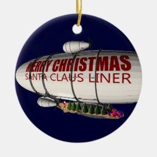 Jultomten i Zeppelin Julgransprydnad Keramik