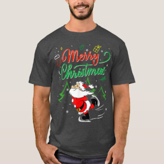 Jultomten Ice Skating Funny 2021 Costume Mer T Shirt
