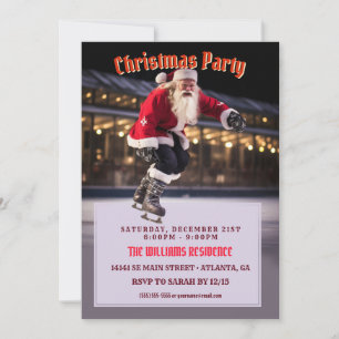 Jultomten Ice Skating Inbjudningar