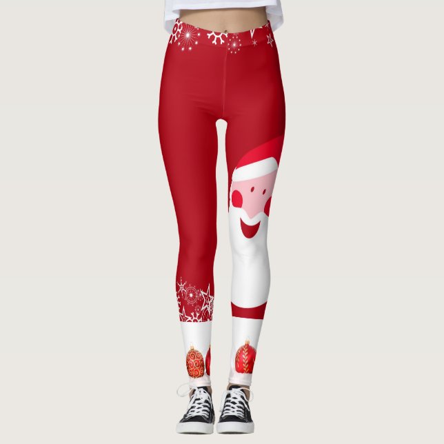 Jultomten illustration Julafton Baubles Leggings (Framsida)