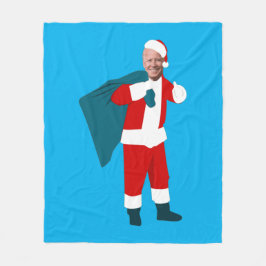 jultomten joe biden blue christmas fleecefilt