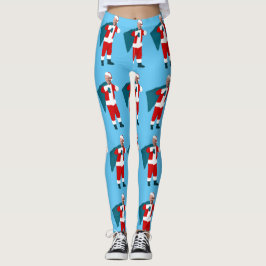 jultomten joe biden blue christmas leggings