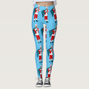 jultomten joe biden blue christmas leggings