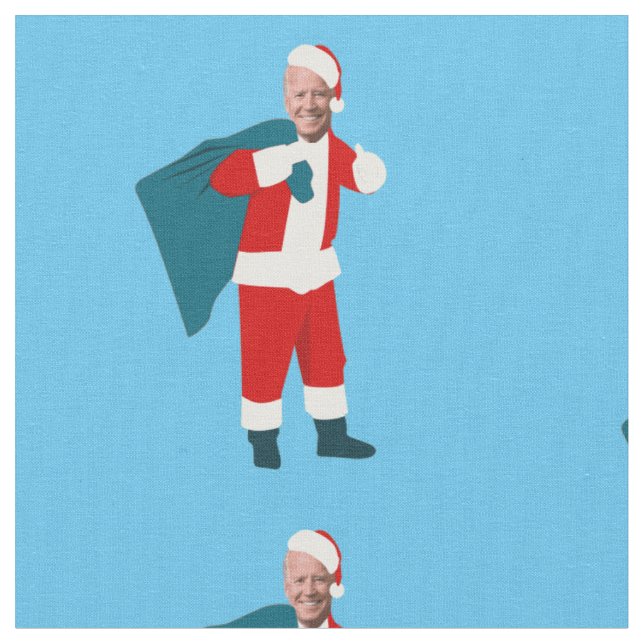 jultomten joe biden blue christmas tyg (Närbild)