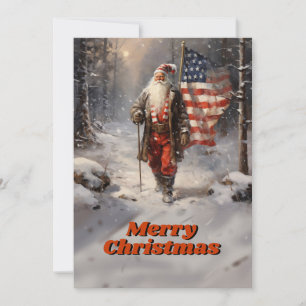 Jultomten-jul-amerikanskt Flagga Julkort